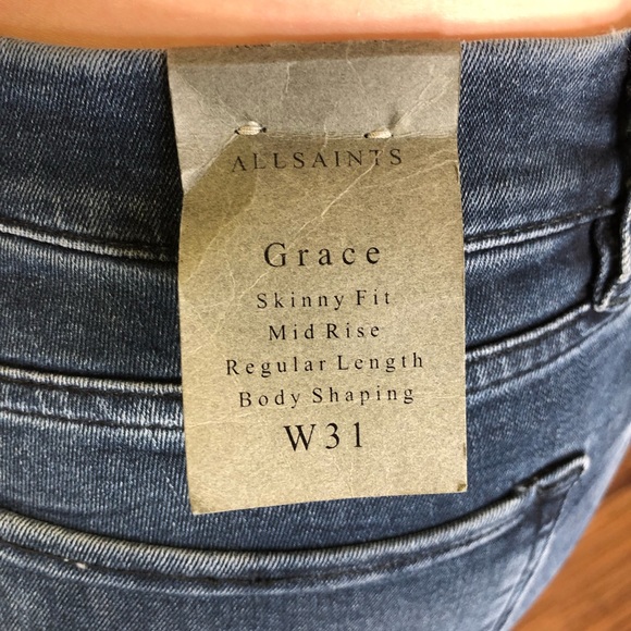 ALL SAINTS skinny jeans size 31” (US 8) - Picture 5 of 7